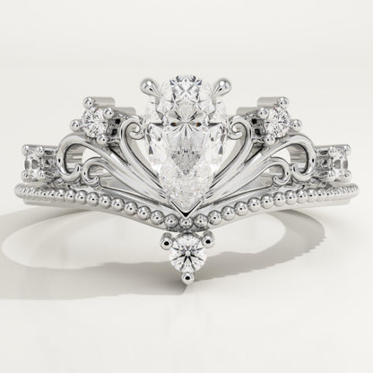 Pear Cut Art Deco Lab-Grown Diamond Engagement Ring