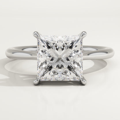 Princess Cut Solitaire Cathedral Lab-Grown Diamond Engagement Ring