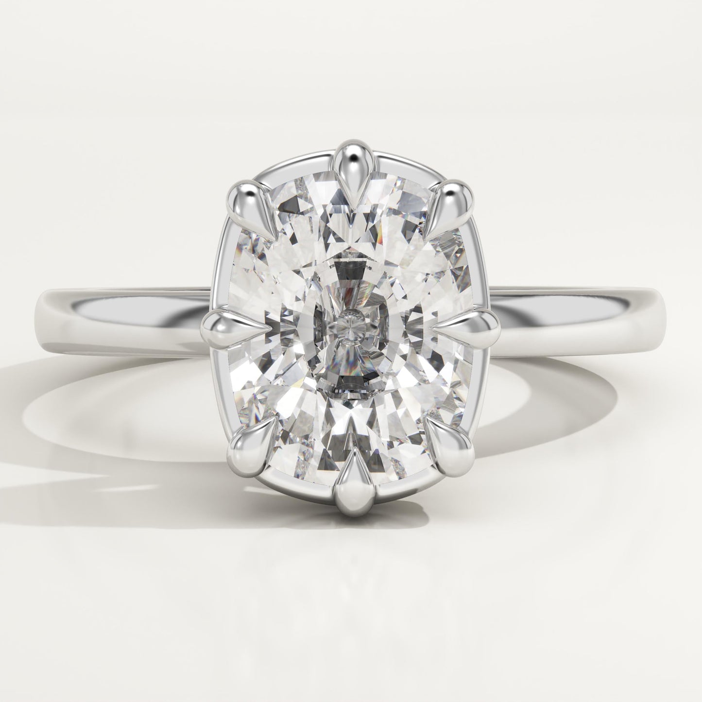 Elongated Cushion Cut Solitaire Lab-Grown Diamond Engagement Ring