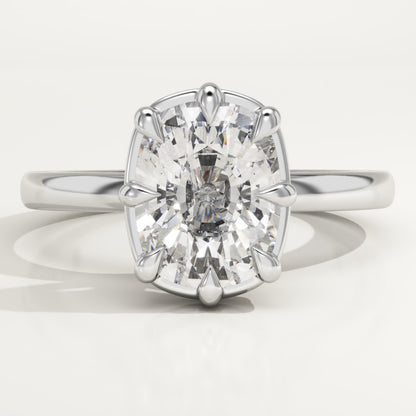 Elongated Cushion Cut Solitaire Lab-Grown Diamond Engagement Ring