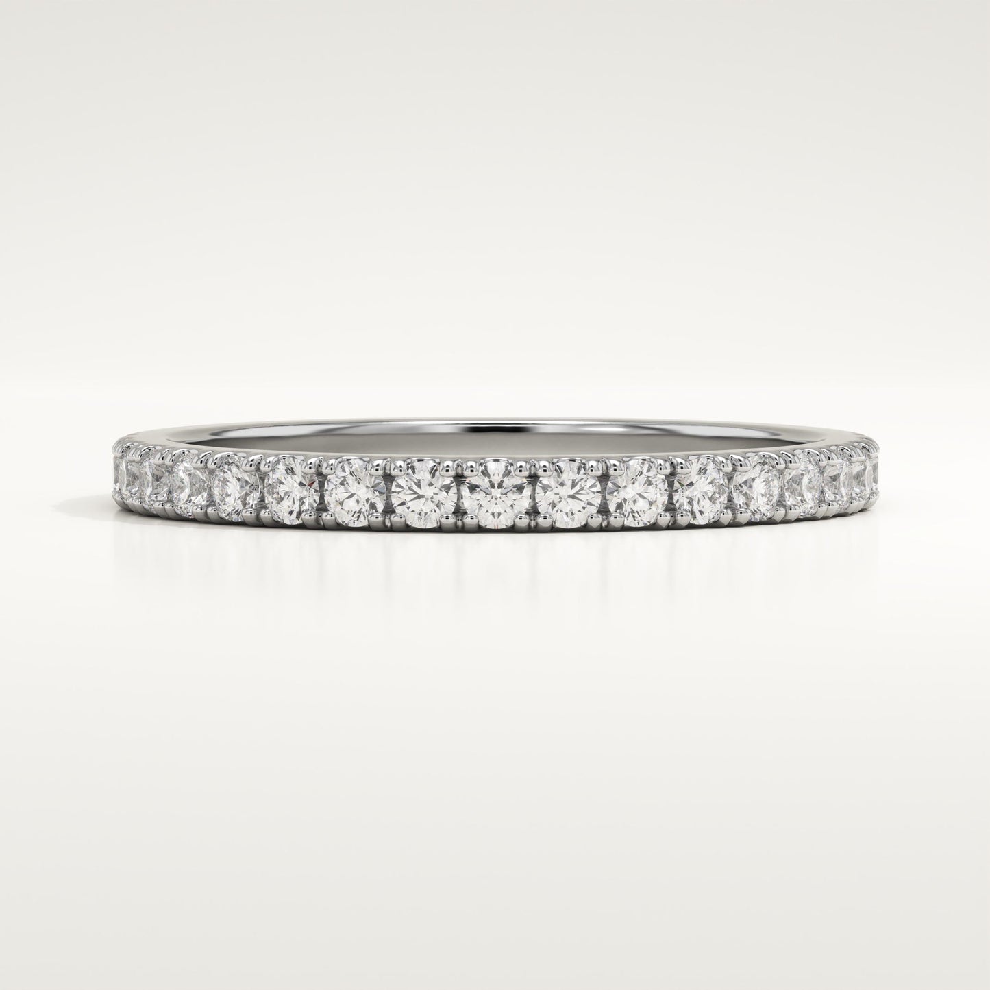 0.38 TCW Round Cut Lab-Grown Diamond Half Eternity Wedding Band
