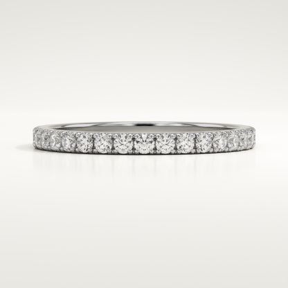 0.38 TCW Round Cut Lab-Grown Diamond Half Eternity Wedding Band