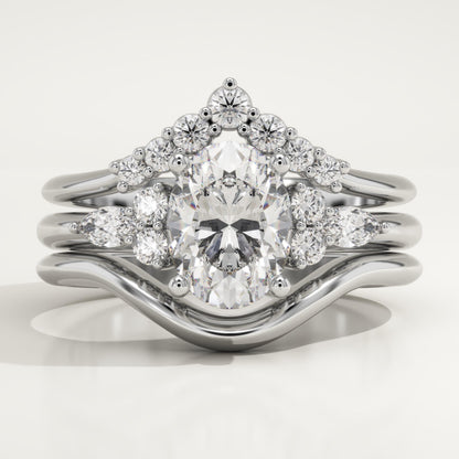 Oval Cut Cluster Lab-Grown Diamond Bridal Set