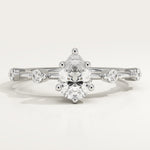 2.0 CT Pear Cut Dainty Pave Lab-Grown Diamond Engagement Ring