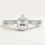 2.0 CT Pear Cut Dainty Pave Lab-Grown Diamond Engagement Ring