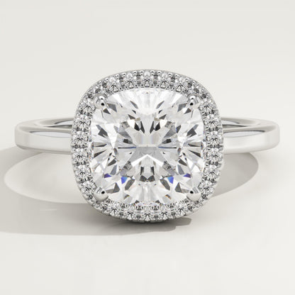 Cushion Cut Halo Lab-Grown Diamond Engagement Ring