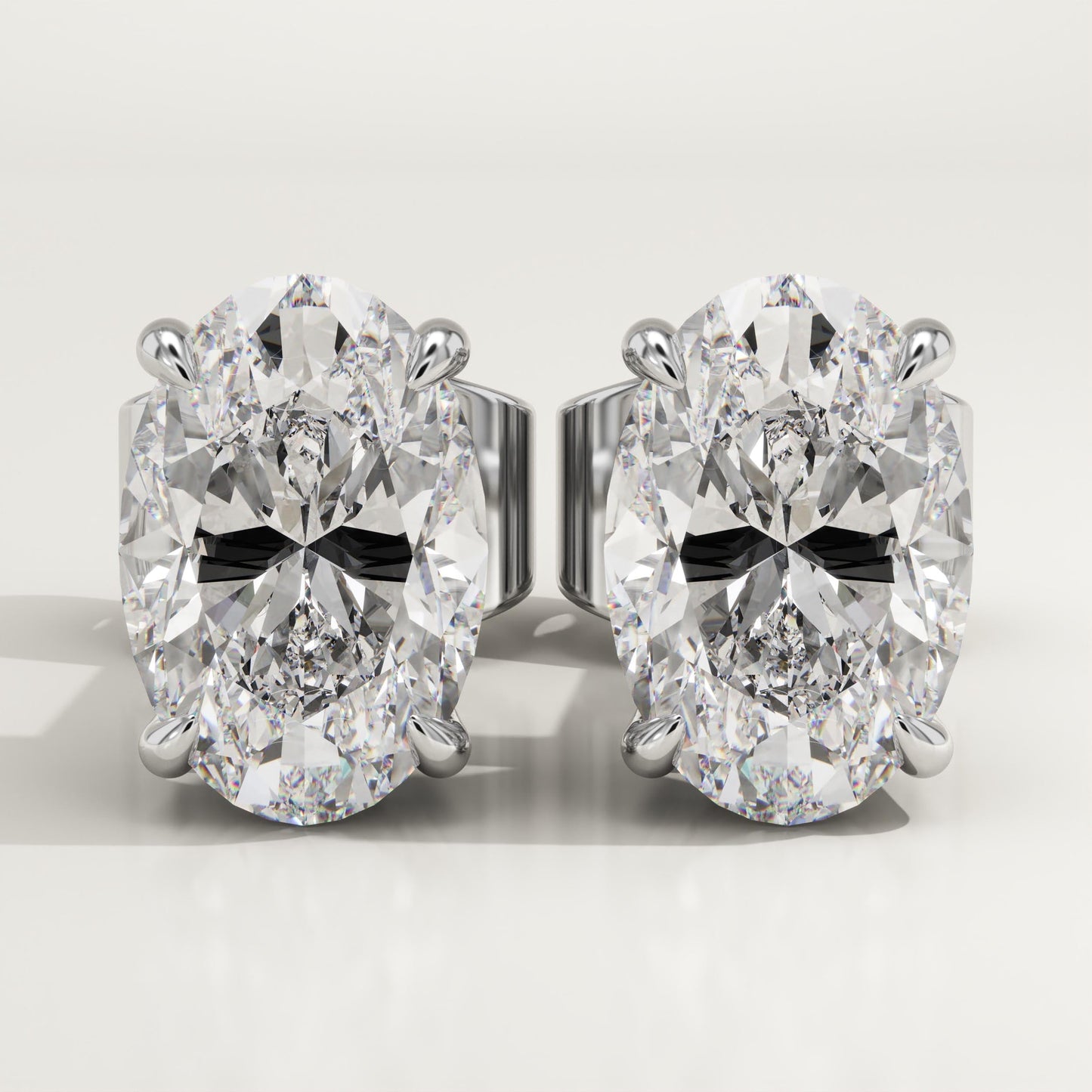1 TCW Oval Lab-Grown Diamond Stud Earrings