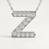 0.28 TCW Round Lab-Grown Diamond Z Initial Necklace