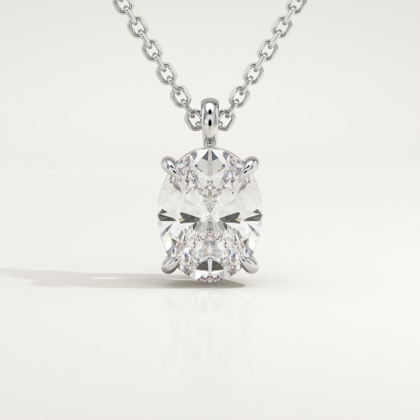 2 CT Oval Lab-Grown Diamond Solitaire Necklace