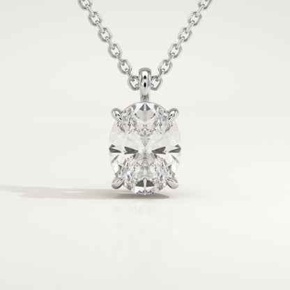 2 CT Oval Lab-Grown Diamond Solitaire Necklace