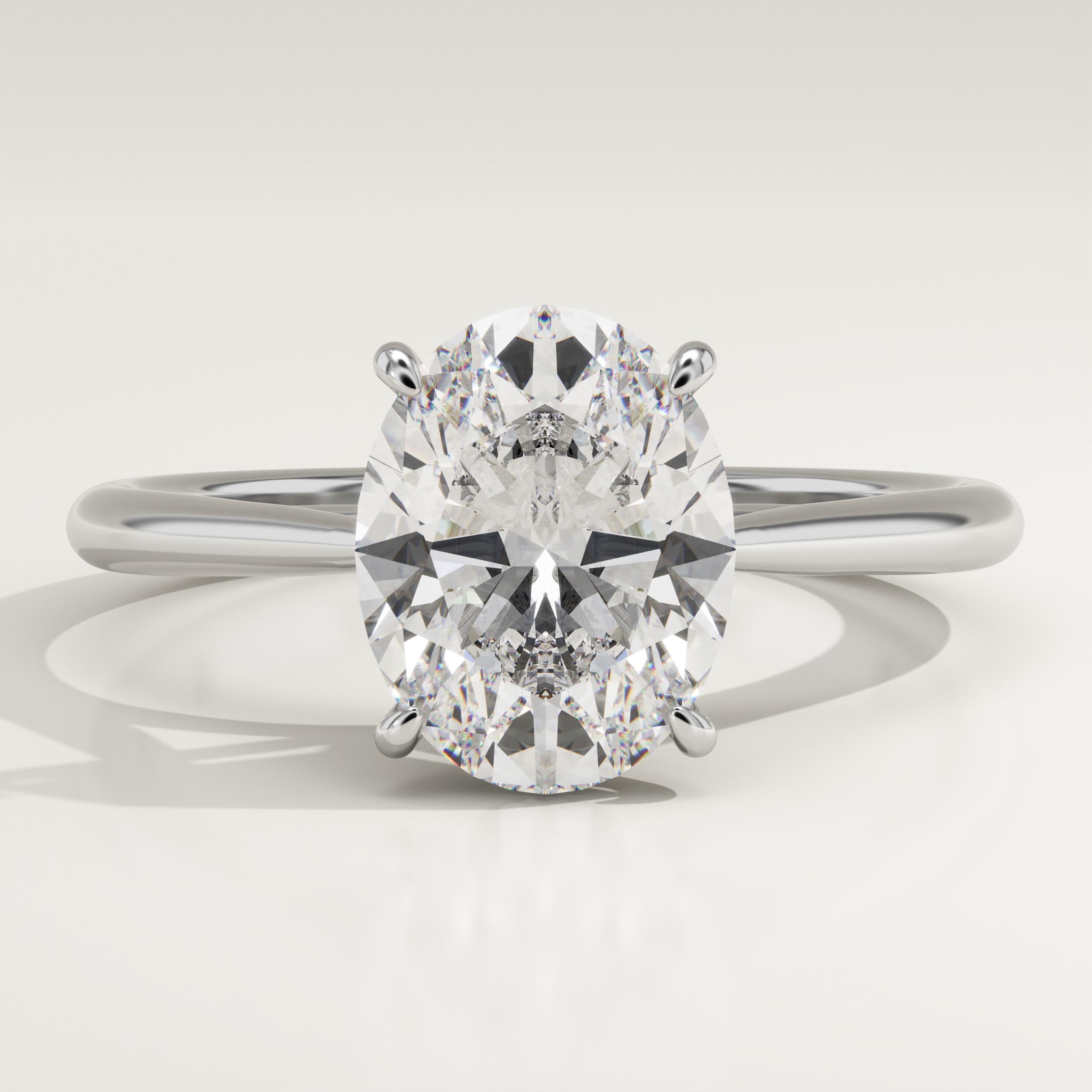 2.0 CT Oval Cut Solitaire Lab-Grown Diamond Engagement Ring