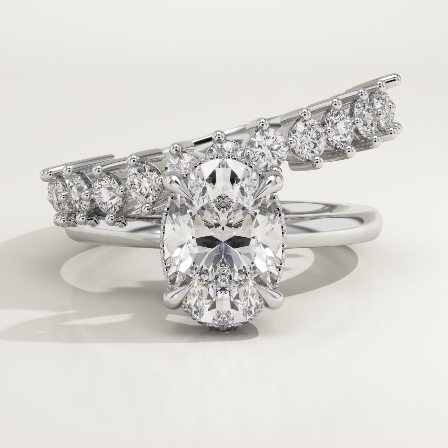 Oval Cut Double Shank Lab-Grown Diamond Engagement Ring