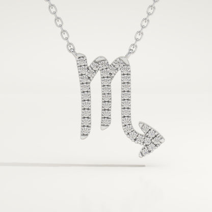 0.093 TCW Round Lab-Grown Diamond Virgo Zodiac Necklace