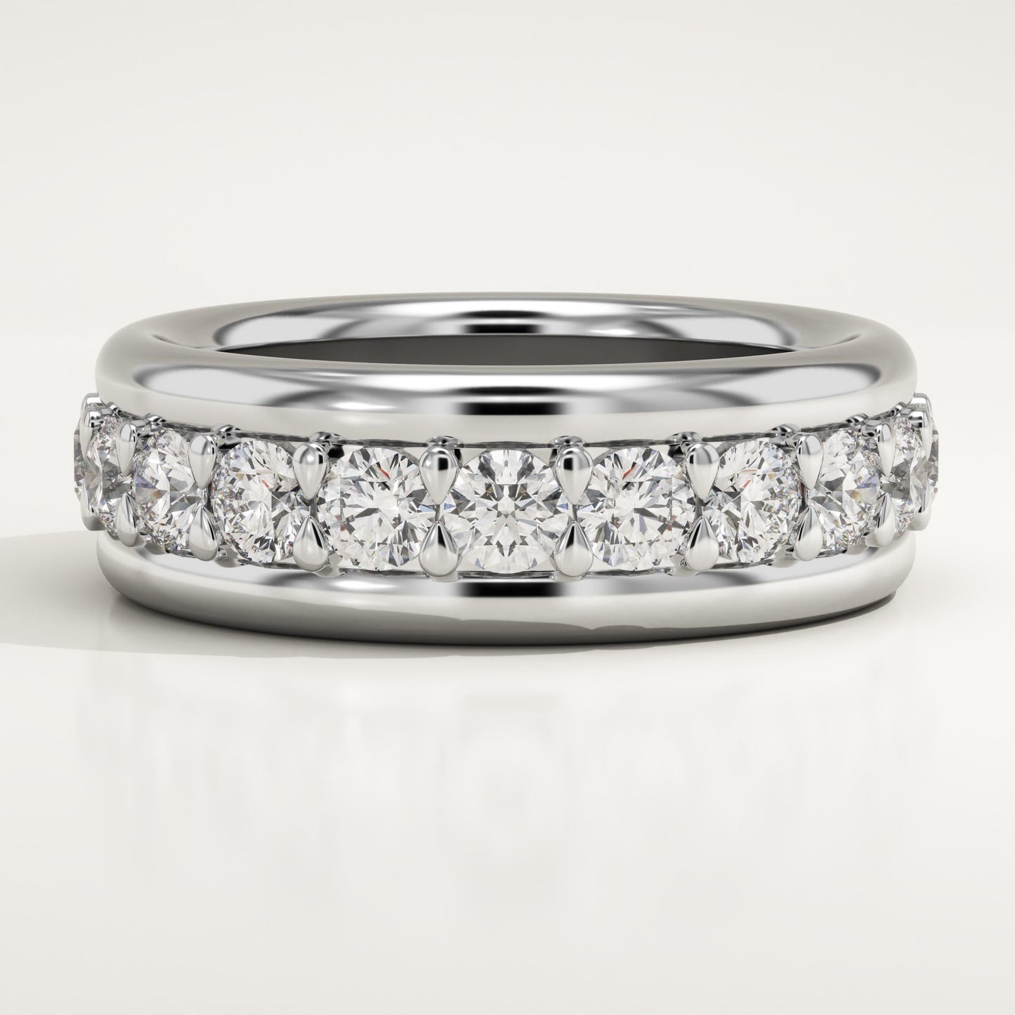 2.13 TCW Round Lab-Grown Diamond Full Eternity Wedding Band