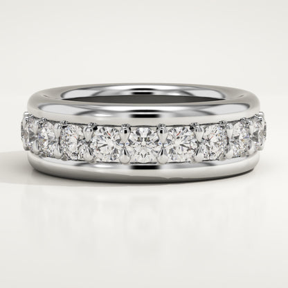 2.13 TCW Round Lab-Grown Diamond Full Eternity Wedding Band