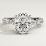 2.0 CT Oval Cut Twisted Shank Lab-Grown Diamond Engagement Ring