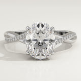 2.0 CT Oval Cut Twisted Shank Lab-Grown Diamond Engagement Ring