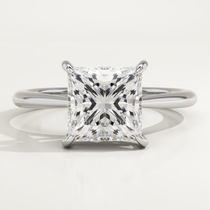 Princess Cut Solitaire Cathedral Lab-Grown Diamond Engagement Ring