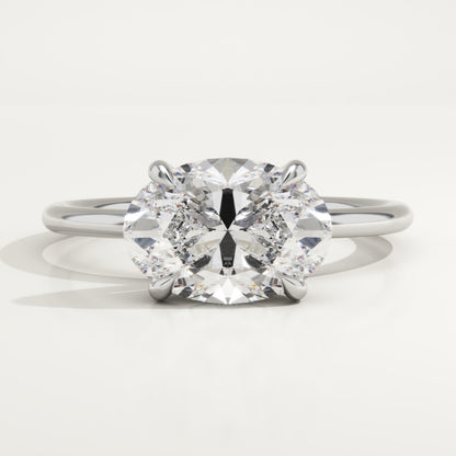East West Oval Cut Solitaire Lab-Grown Diamond Engagement Ring