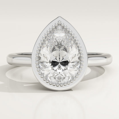 Pear Cut Bezel Lab-Grown Diamond Engagement Ring