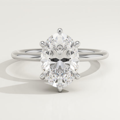 Oval Cut Solitaire Lab-Grown Diamond Engagement Ring