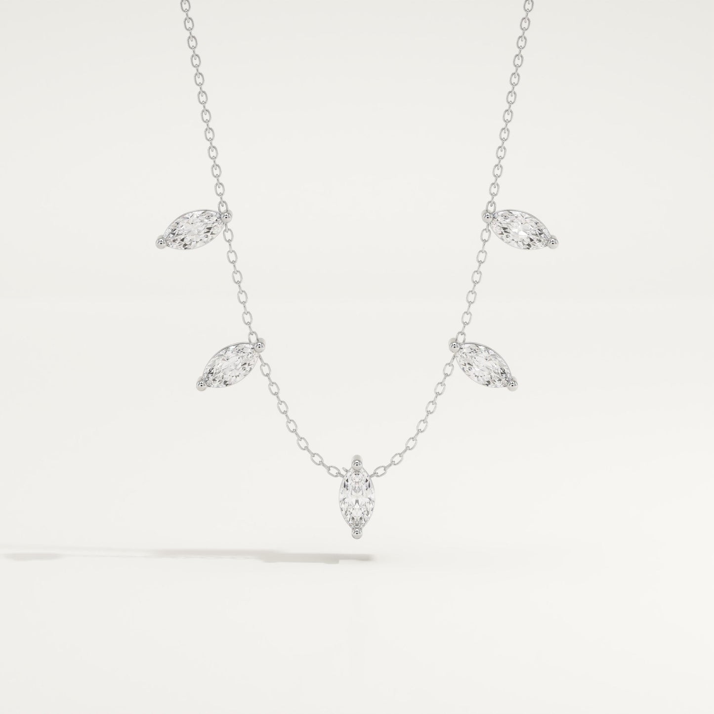 0.88 TCW Marquise Lab-Grown Diamond Charm Necklace