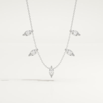 0.88 TCW Marquise Lab-Grown Diamond Charm Necklace