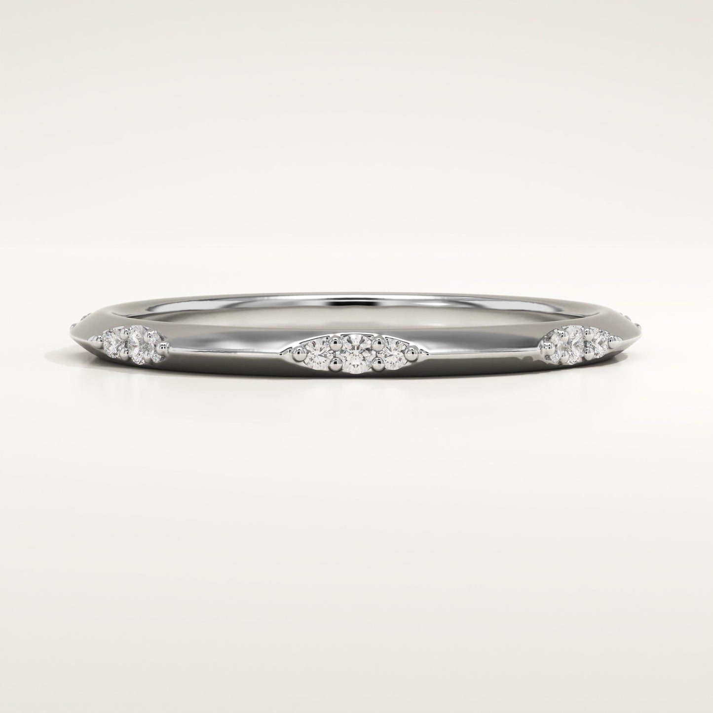 0.09 TCW Round Lab-Grown Diamond Flush Setting Wedding Band