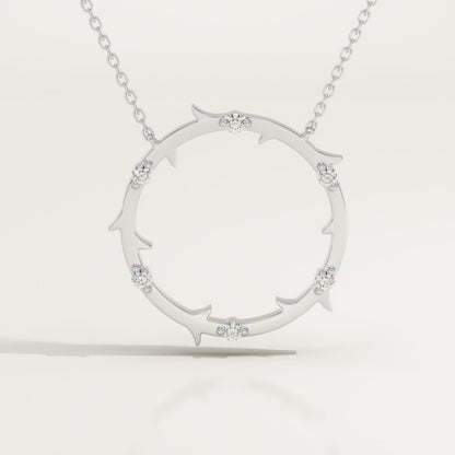 0.09 TCW Round Lab-Grown Diamond Circle Charm Necklace