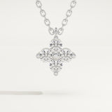 0.16 TCW Round Lab-Grown Diamond Flower Charm Necklace