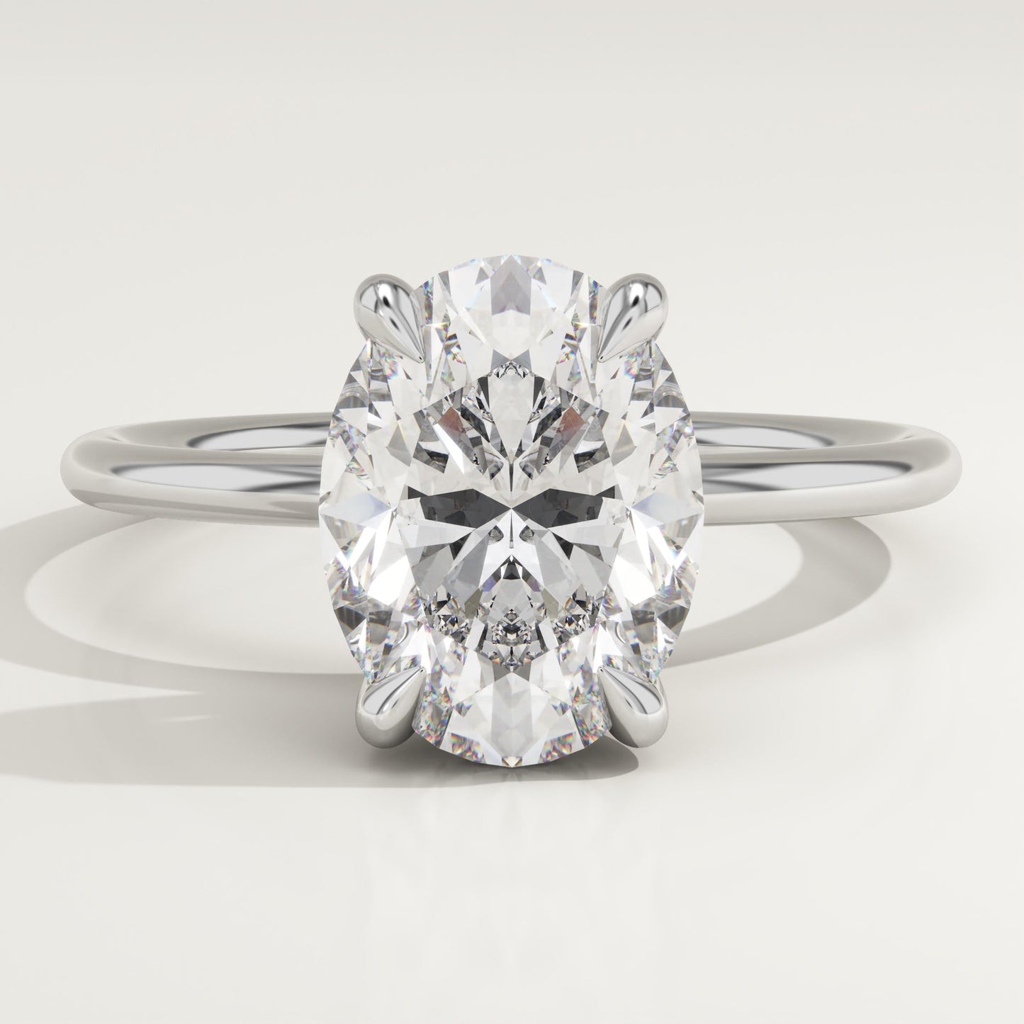 Oval Cut Hidden Halo Lab-Grown Diamond Engagement Ring