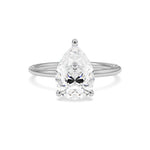 2.0 CT Pear Cut Hidden Halo Lab-Grown Diamond Engagement Ring