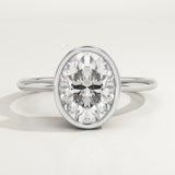 1.25 CT Oval Cut Bezel Lab-Grown Diamond Engagement Ring