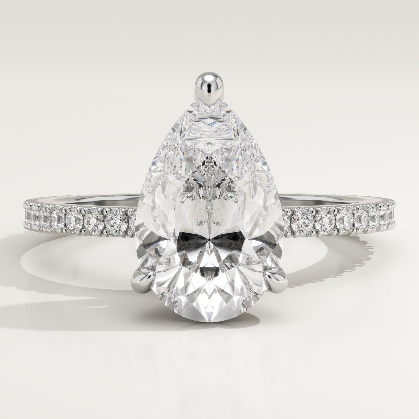 Pear Cut Pave Lab-Grown Diamond Engagement Ring
