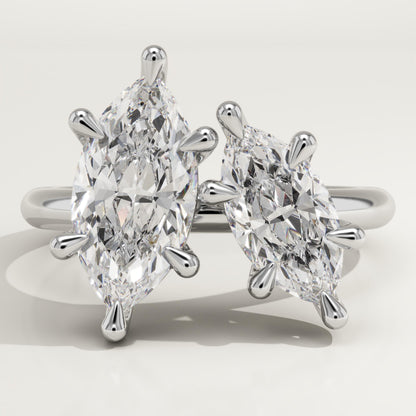 2.25 TCW Marquise Cut Toi Et Moi Lab-Grown Diamond Engagement Ring