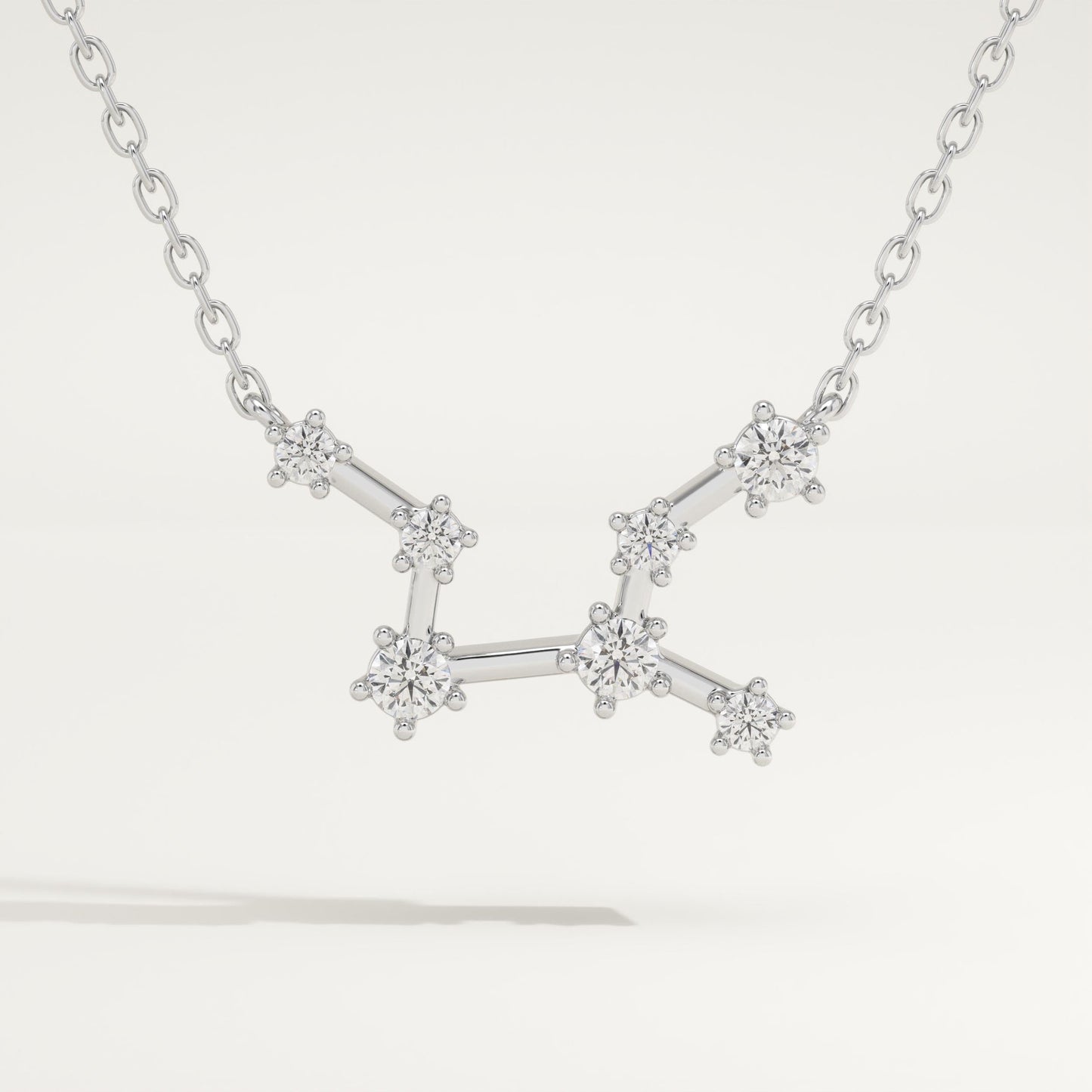 0.103 TCW Round Lab-Grown Diamond Virgo Constellation Necklace