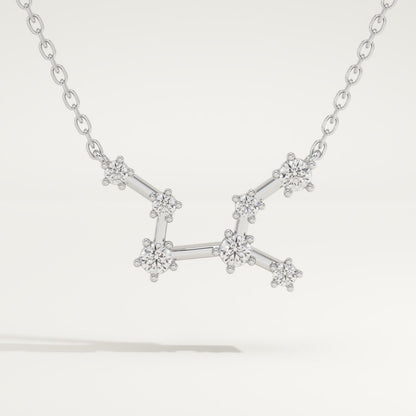 0.103 TCW Round Lab-Grown Diamond Virgo Constellation Necklace