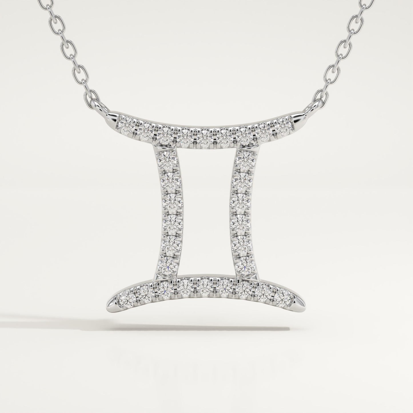 0.13 TCW Round Lab-Grown Diamond Gemini Zodiac Necklace