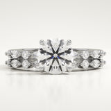 1.29 CT Round Cut Pave Lab-Grown Diamond Bridal Set