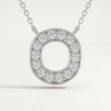 0.22 TCW Round Lab-Grown Diamond O Initial Necklace