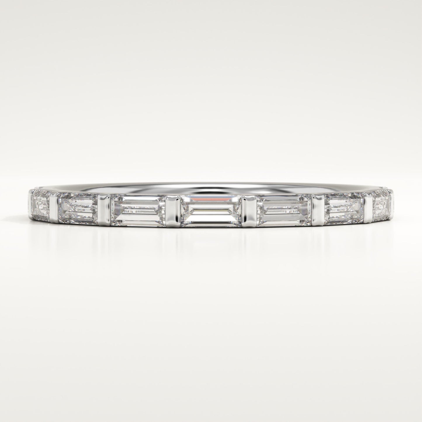 0.54 TCW Baguette Lab-Grown Diamond Half Eternity Wedding Band