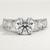 2.0 CT Round Cut Pave Lab-Grown Diamond Engagement Ring