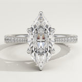 1.5 CT Marquise Cut Pave Style Lab-Grown Diamond Engagement Ring
