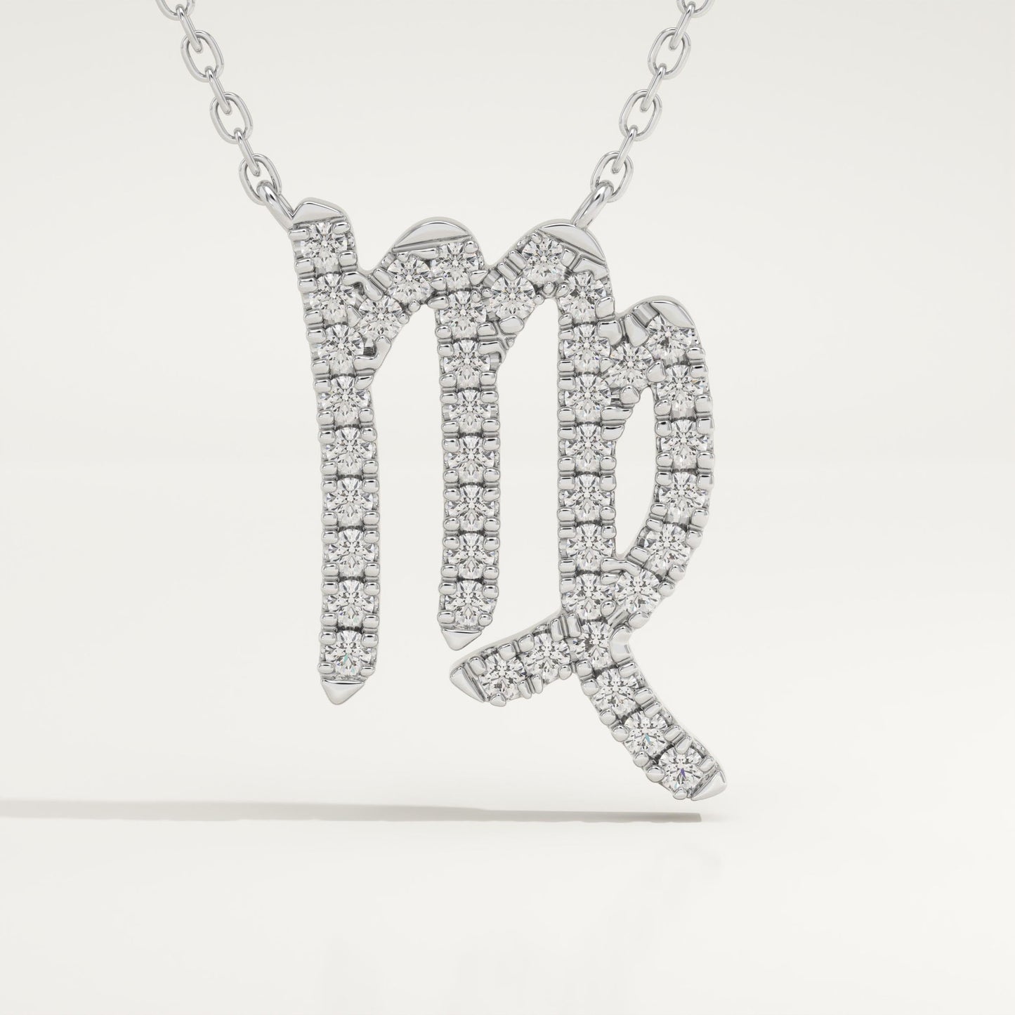 0.204 TCW Round Lab-Grown Diamond Virgo Zodiac Necklace