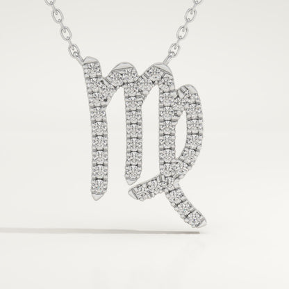 0.204 TCW Round Lab-Grown Diamond Virgo Zodiac Necklace