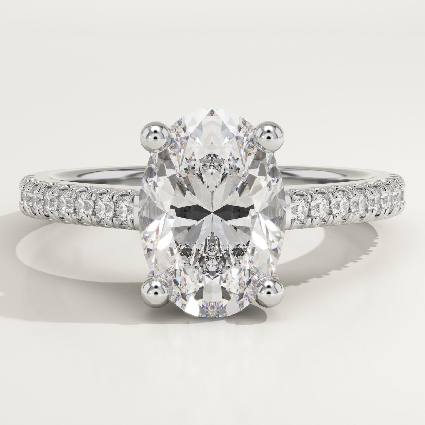 Oval Cut Pave Lab-Grown Diamond Engagement Ring