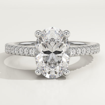 Oval Cut Pave Lab-Grown Diamond Engagement Ring