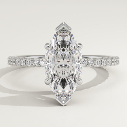 Marquise Cut Pave Lab-Grown Diamond Engagement Ring