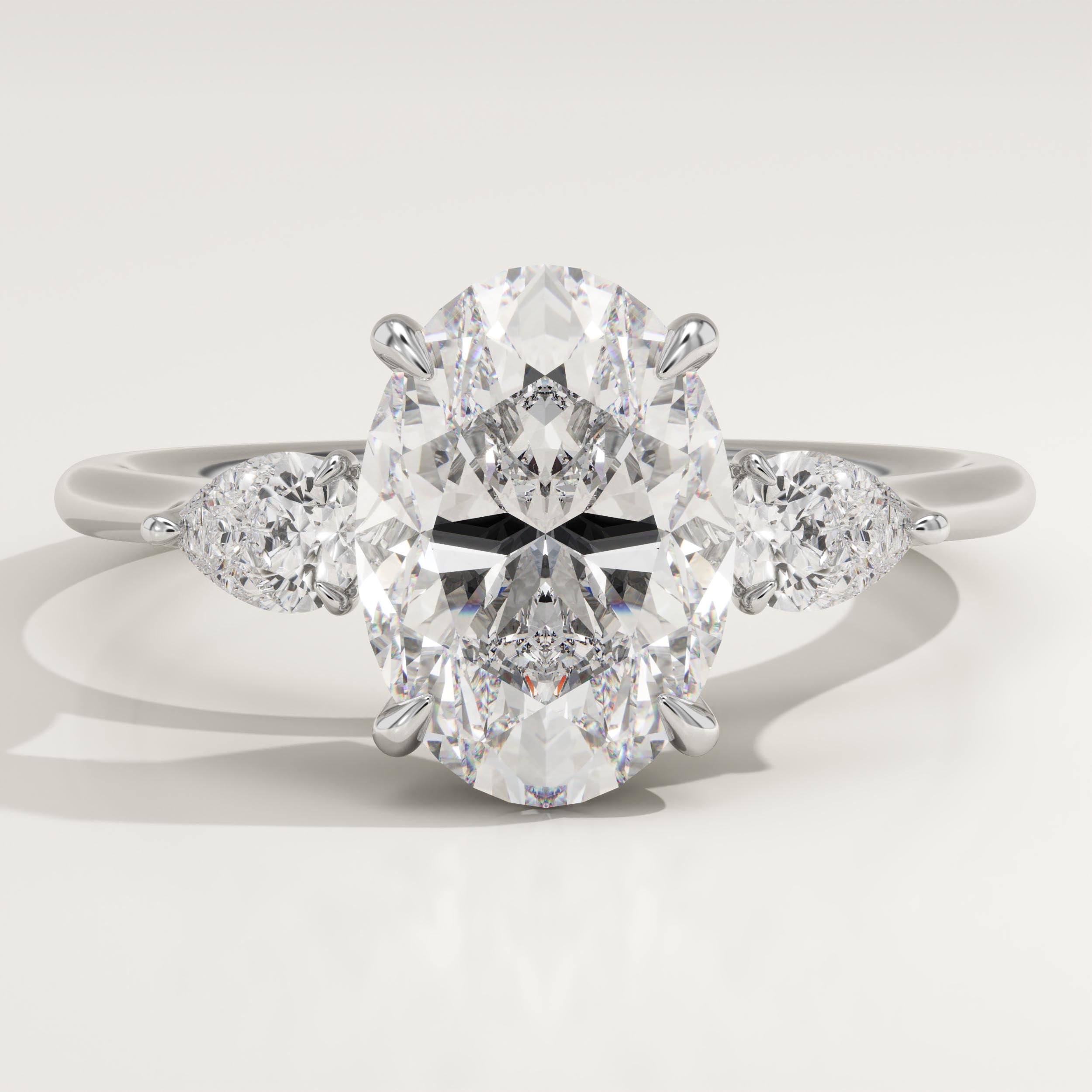 2.0 CT Oval Cut Three Stone Lab-Grown Diamond Engagement Ring