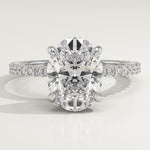 2.0 CT Oval Cut Pave Lab-Grown Diamond Engagement Ring